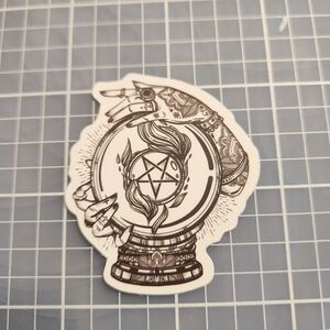 10/$10 Sticker Celestial Moon Black And White